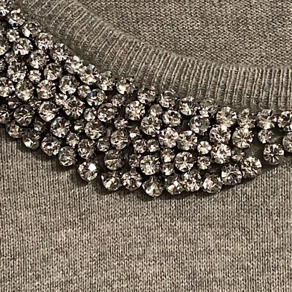 Elle short sleeve M sweater with rhinestone collar. New. Only tried on. - Picture 3 of 7